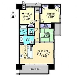 JR山陽本線 福山駅 徒歩5分の賃貸マンション 10階2SLDKの間取り