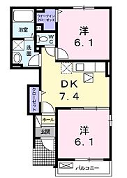 カーサ・ドマーニ 2DKの間取図画像