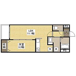 福山市手城町4丁目マンション 1LDKの間取図画像