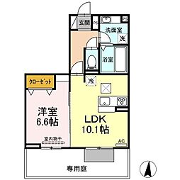 ブルーローズ 1LDKの間取図画像