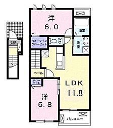 フィデールA 2LDKの間取図画像