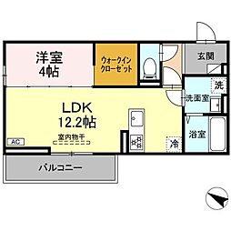 ミョー・インペリアル 1LDKの間取図画像