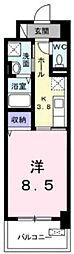 ウィンコム 1Kの間取図画像