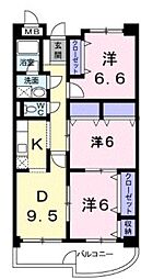 サクシード備後 3DKの間取図画像