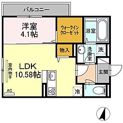 ソフィア・ミリマ 1LDKの間取図画像