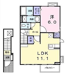 クレメント 1LDKの間取図画像