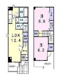ツインズ 2LDKの間取図画像