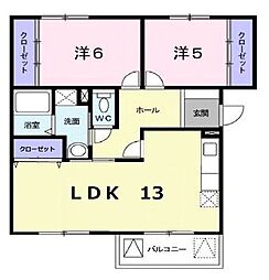 ニューエルディム増成 2LDKの間取図画像