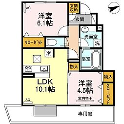 サニーハウス 2LDKの間取図画像