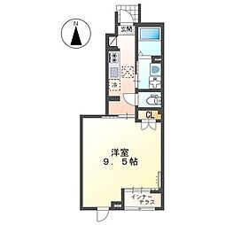 アミスタ 1Kの間取図画像