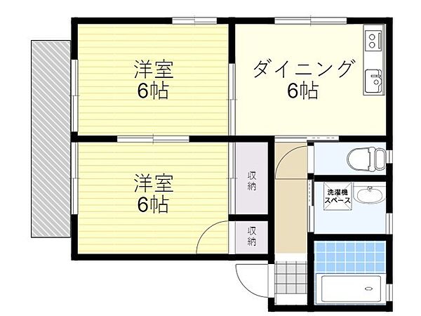 グリーンタウン幸 B102｜大分県速見郡日出町大字豊岡(賃貸アパート2K・1階・43.75㎡)の写真 その2