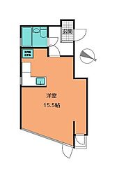 松尾ヴィラ ワンルームの間取図画像