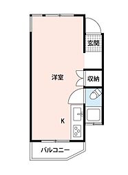 K2RESIDENZA ワンルームの間取図画像