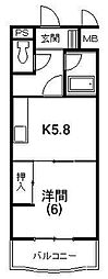 プリメーラ富塚 1DKの間取図画像