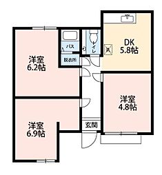 K2RESIDENZA 3DKの間取図画像