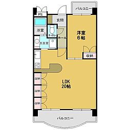 クレール浜松2 1LDKの間取図画像