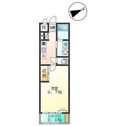 JR山陰本線 倉吉駅 徒歩33分の賃貸アパート 1階1Kの間取り