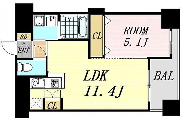 ノルデンハイム江坂 ｜大阪府吹田市広芝町(賃貸マンション1LDK・6階・37.53㎡)の写真 その2