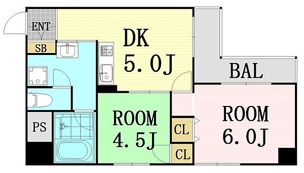 新納ビル ｜大阪府大阪市北区本庄東2丁目(賃貸マンション2DK・6階・41.31㎡)の写真 その2