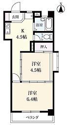 シャトレ鍋島2 2Kの間取図画像