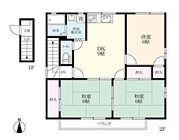 レーベンコガ 2階3DKの間取り