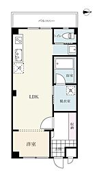 グランドセレブ高木瀬東 1LDKの間取図画像