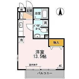 プロシード若宮 ワンルームの間取図画像