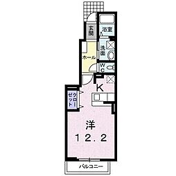 エクセランメゾンB 1Kの間取図画像