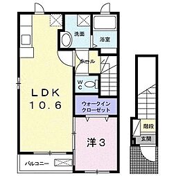シャトーヴィクトリア 1LDKの間取図画像
