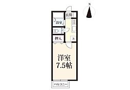 ハイツエム 1Kの間取図画像