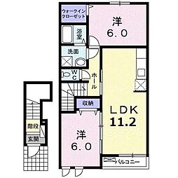 ヌーベル・ソレイユA 2LDKの間取図画像