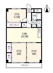 ハイツイースト 3LDKの間取図画像