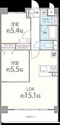 ラディスター 2LDKの間取図画像