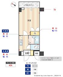 メインステージ不動前 7階1Kの間取り
