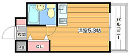 KIROKUハイツ ワンルームの間取図画像