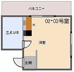 エクセレンス月ケ丘 ワンルームの間取図画像