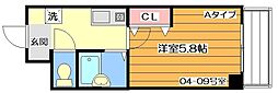 ウエストフィールド第4 1Kの間取図画像