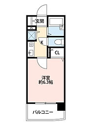 ライオンズマンション県庁東 1Kの間取図画像