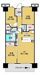 アドグランデ南流山 3LDKの間取図画像
