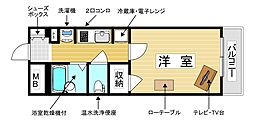 レオパレスセブンスヒル5 1Kの間取図画像