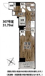 ベル代々木公園 1Kの間取図画像