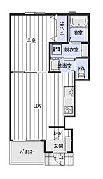 サクラコート北山 1階1LDKの間取り