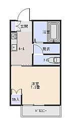 コーポサンマエショA 1Kの間取図画像