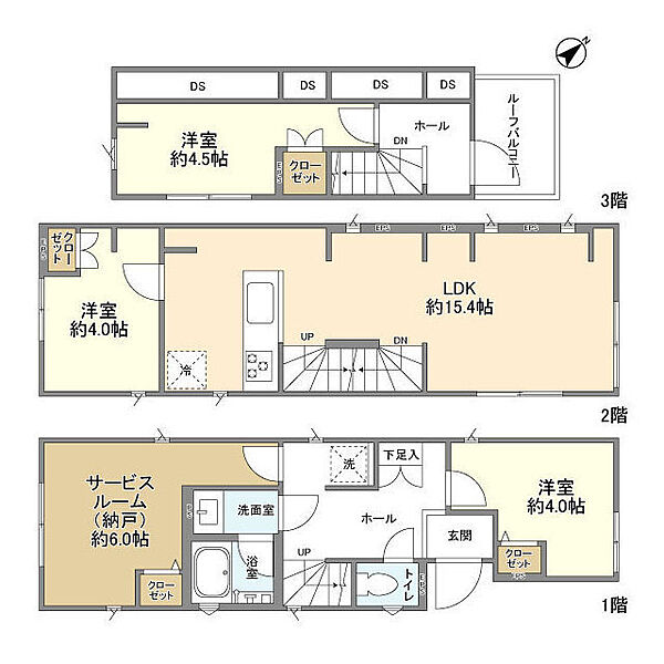 Ｋｏｌｅｔ梅屋敷03 ｜東京都大田区大森東４丁目(賃貸一戸建3SLDK・--・79.48㎡)の写真 その2