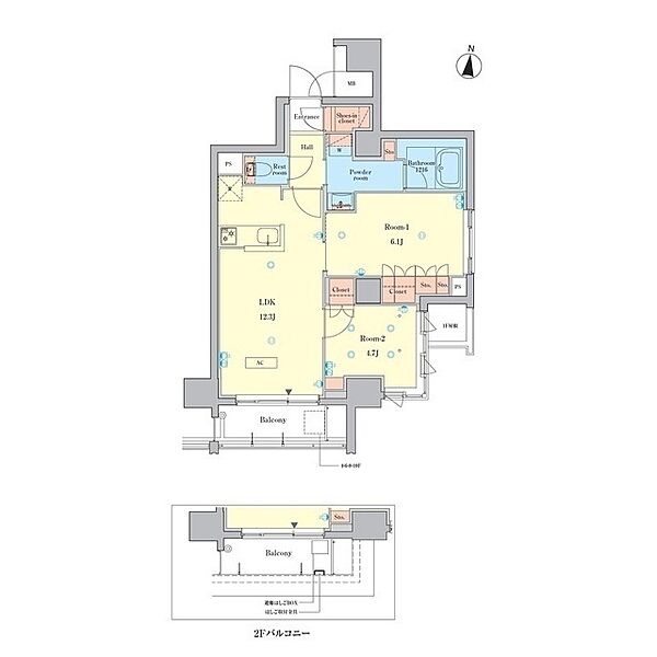 ＲＪＲプレシア千鳥 1001｜東京都大田区千鳥２丁目(賃貸マンション2LDK・10階・54.74㎡)の写真 その2