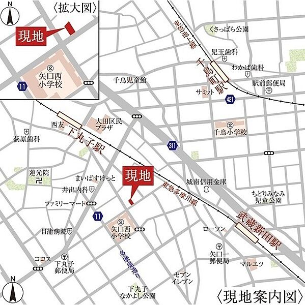 ウェルスクエア下丸子ＳＯＵＴＨ 105｜東京都大田区下丸子１丁目(賃貸マンション1K・1階・21.11㎡)の写真 その3