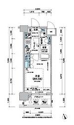 レジディア蒲田V 8階1Kの間取り