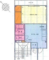 ノーブル蒲田 1DKの間取図画像