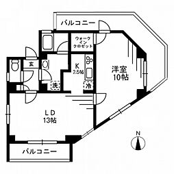 東明山王マンション 1LDKの間取図画像