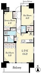 イニシア蒲田アイリスフォート 3LDKの間取図画像